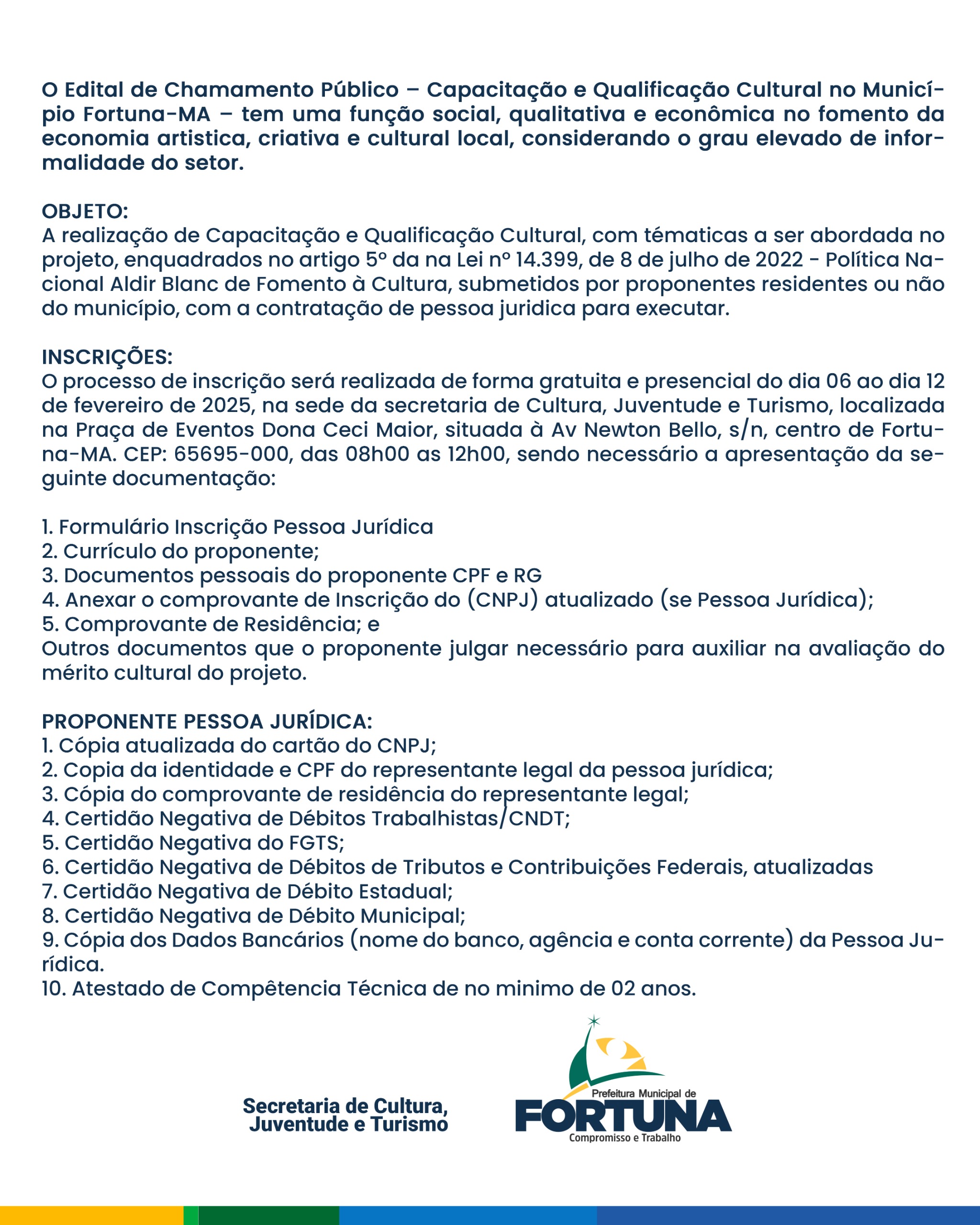 Foto 1 – O Edital de Chamamento Público