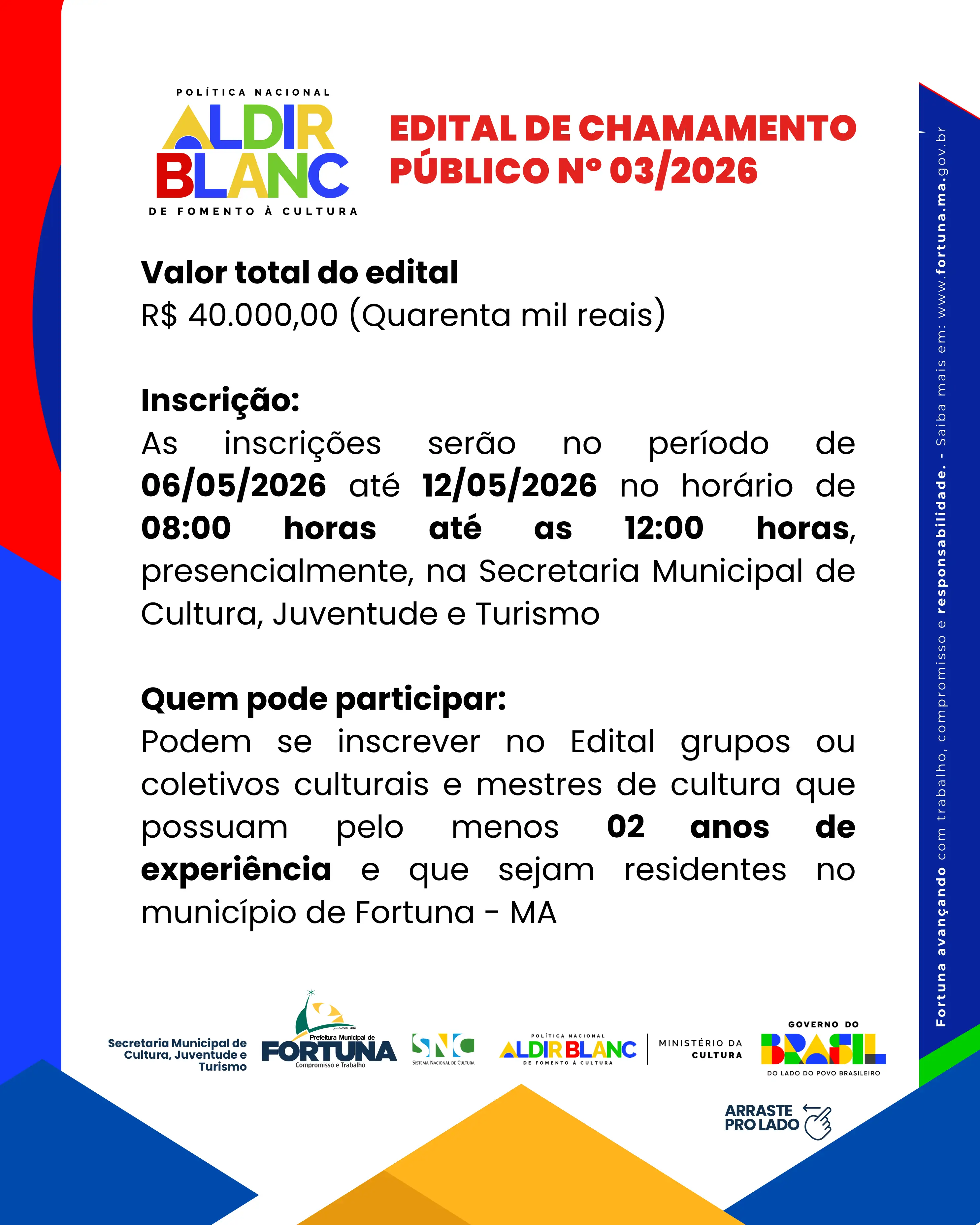 Foto 1 – EDITAL DE CHAMAMENTO PÚBLICO Nº 03/2026