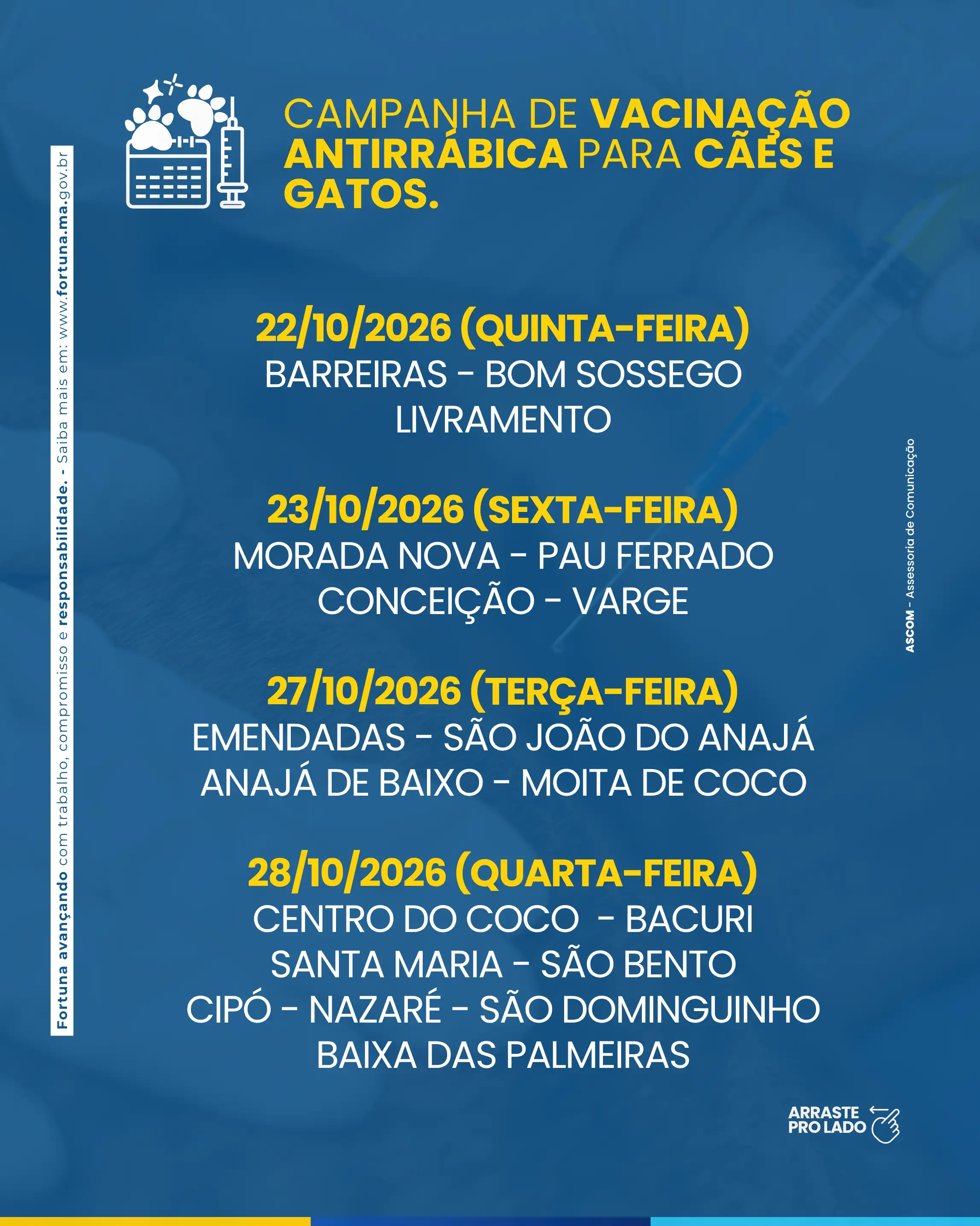 Foto 1 – CAMPANHA DE VACINAÇÃO ANTIRRÁBICA PARA CÃES E GATOS