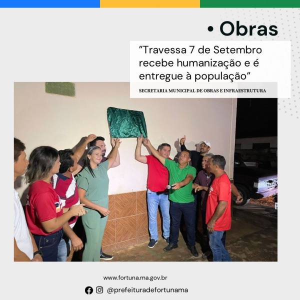 A Travessa 7 de Setembro, no bairro Maranhão, foi entregue à comunidade neste domingo, (14) totalmente revitalizada